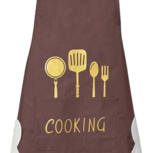 DILLMAN Women Kitchen Apron with Hand Wipe Pockets，Big Pocket,Hand-wiping, Waterproof for Cooking Baking