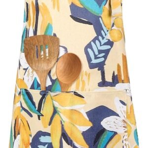 Floral Apron for Women with Pockets Adjustable Kitchen Cooking Chef Apron for Cooking Gardening Server Waitress Salon