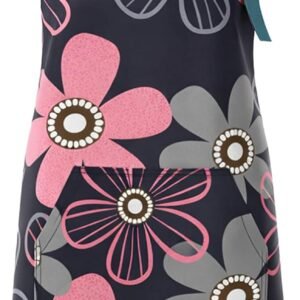 Floral Aprons with Pocket Blooming Womens Apron Waterproof Adjustable Cooking Aprons Funny Long Ties Cooking Chef Apron For Women Men Kitchen Cook Baking Gardening Salon BBQ