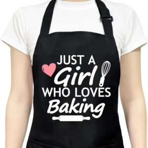 Funny Aprons for Women with Pockets, Cute Cooking Baking Kitchen Aprons for Mom Chef, Gifts for Birthday Christmas