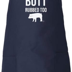 Gifts for Mom Dad Apron I Like My Bottom Rubbed Too Funny Birthday Father's Day Navy OSFA