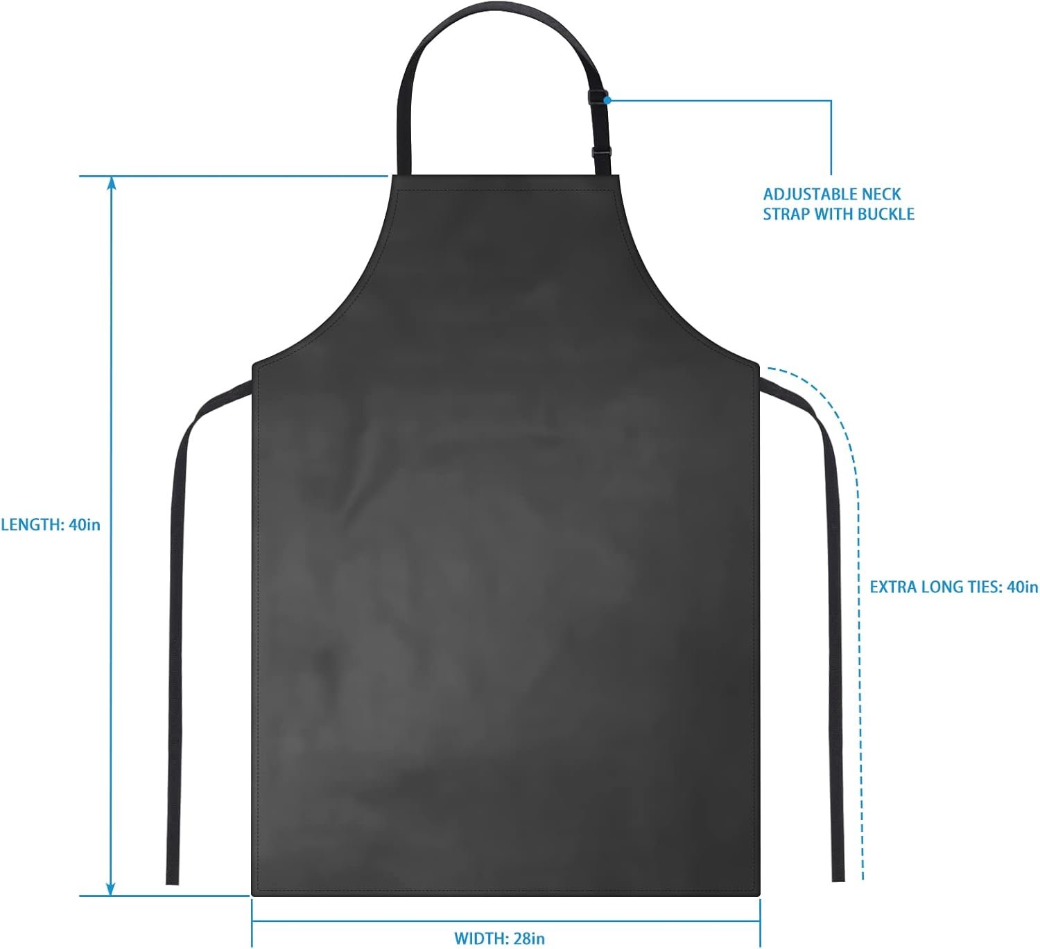Gotega Waterproof Rubber Vinyl Apron Adjustable Dishwasher Apron - Apron for Women Men Heavy Duty Work Apron - Image 2