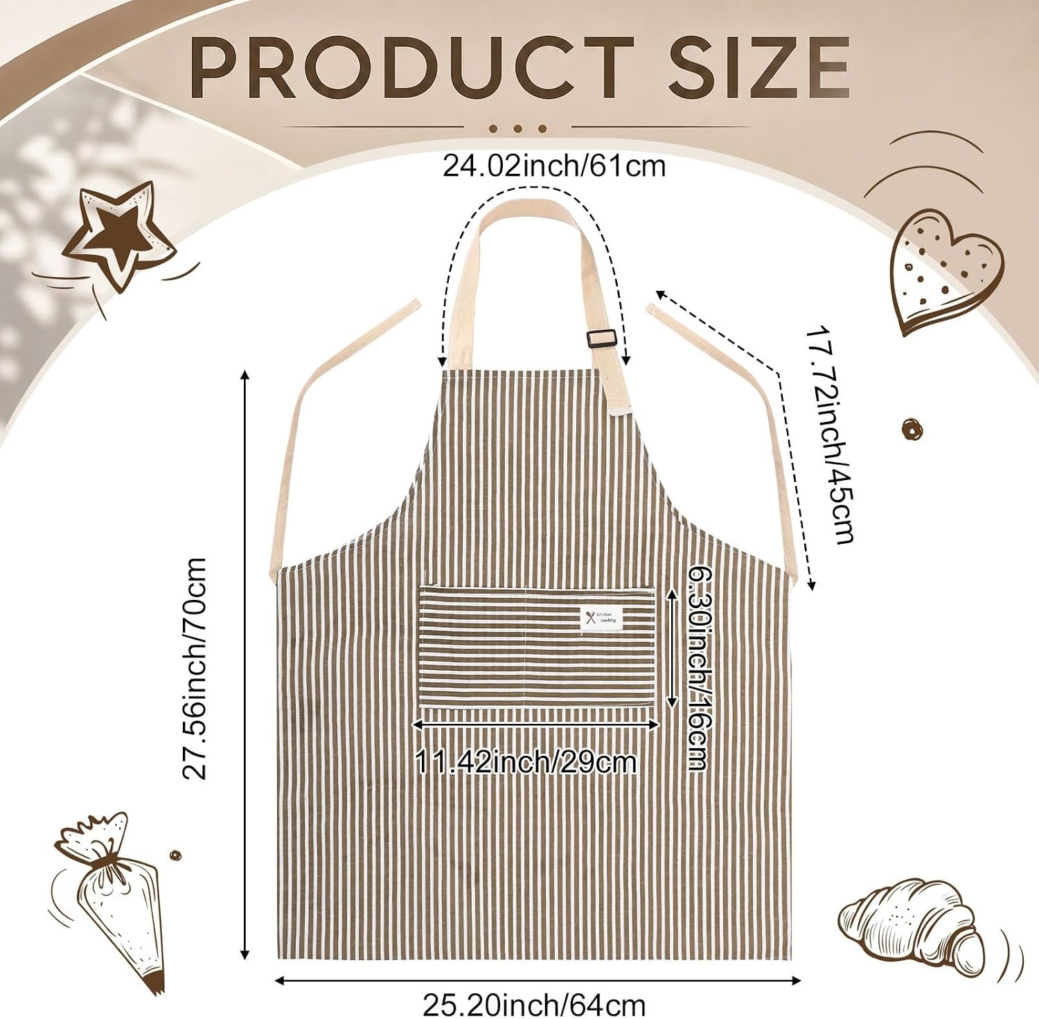 Janmercy 24 Pcs Aprons for Women Men with 2 Pockets Linen Cooking Kitchen Apron Adjustable Bib Chef Apron Bulk Aprons Unisex - Image 2