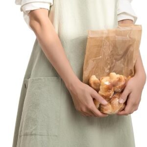 KITCHIEF Cotton Linen Apron for women Men Japanese Cooking Apron with Pockets Cute for Baking Cooking Gardening Work