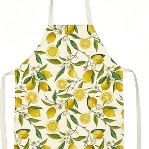Kitchen Apron for Women Thick Lemon Apron Cooking Adjustable for Baking Chef Men Cooking Mothers Day Gifts