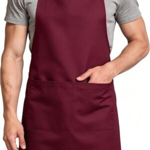 Large Chef Apron for Men and Women, Cooking Kitchen Aprons with 2 Large Pockets Water Oil Resistant