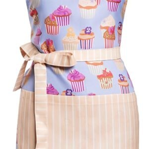 Lovely Flower Pattern Retro Aprons With Large Pockets for Women Girls Cooking Kitchen Bakery Mother's Gift