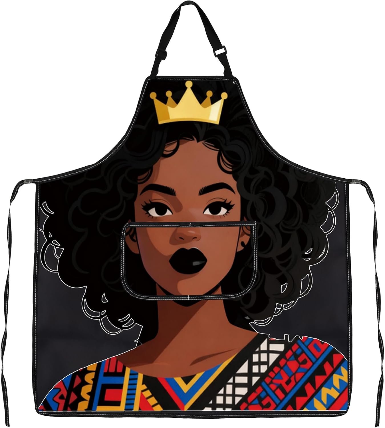 PXTIDY Black Women Chef Apron African Gifts For American Girl Cooking Kitchen Gift Black Owned Gardening Apron - Image 2