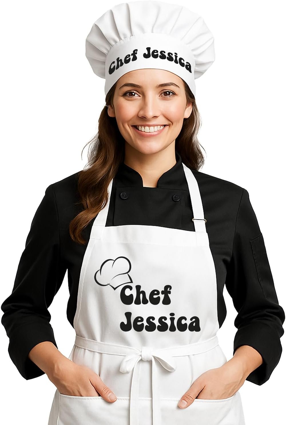 Personalized Chef Apron, Personalized Gift for Dad or Mom, Custom Apron Gift for Boyfriend, Husband, Brother, Wife, Birthday Gifts for Women or Men, Kitchen Cooking Aprons with Pockets - Image 2