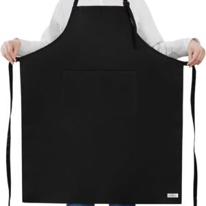 ROTANET Extra Large Apron for Men Adjustable Bib Aprons with 2 Pockets Cooking Kitchen Women Chef Water & Oil Resistant