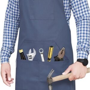 RUVANTI Aprons for Men, Women with Pockets Cotton Enrich Durable Large XXL size for Kitchen, Workshop, BBQ, Chef Apron