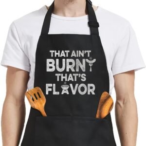 SANDJEST Funny Mens Aprons with Pockets for BBQ Grilling Cooking Grandpa Husband Apron for Birthday Christmas Father's Day