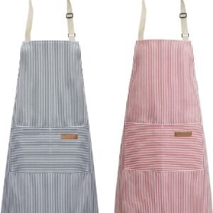 Syntus Apron for Men Women, Adjustable Cooking Kitchen Chef Aprons with 2 Pockets