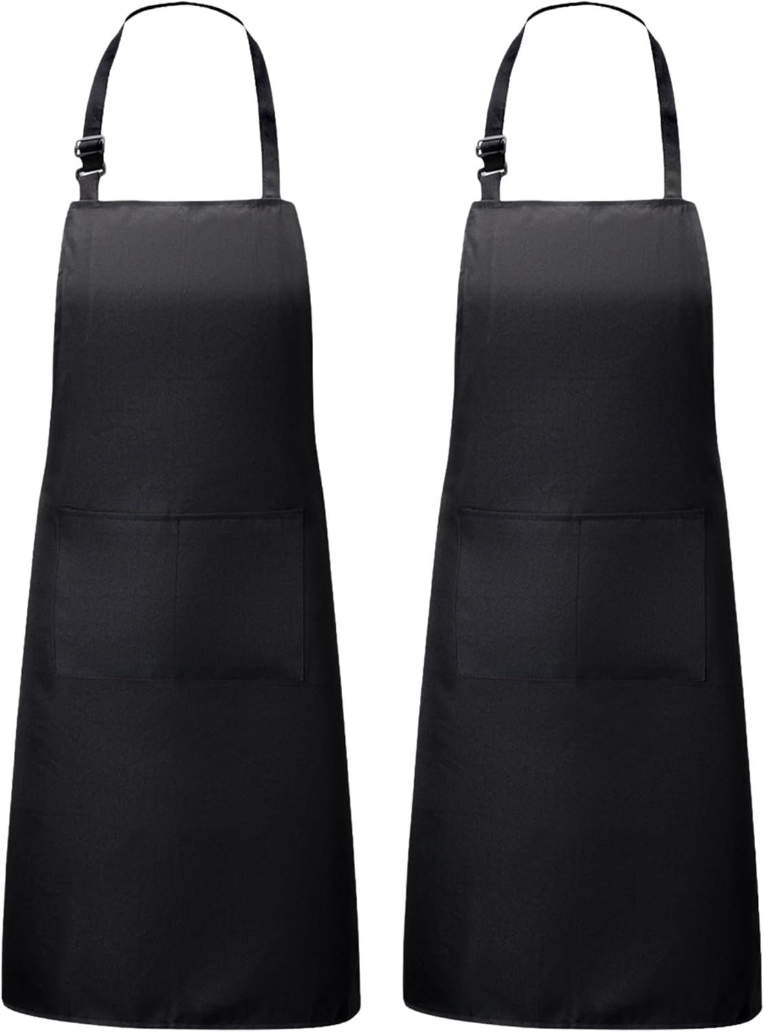 VOGMATE 2 Pack Aprons with Pockets for Women Men Adjustable Bib Chef Apron for Kitchen Cooking BBQ Restaurant
