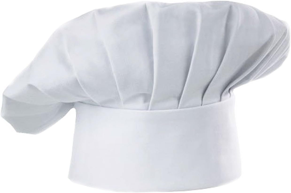 Hyzrz Chef Apron Hat Set, Chef Hat and Adult Kitchen Pocket Adjustable Apron with Butcher Hat Baker Costume for Men and Women Father's Gift (White) - Image 3