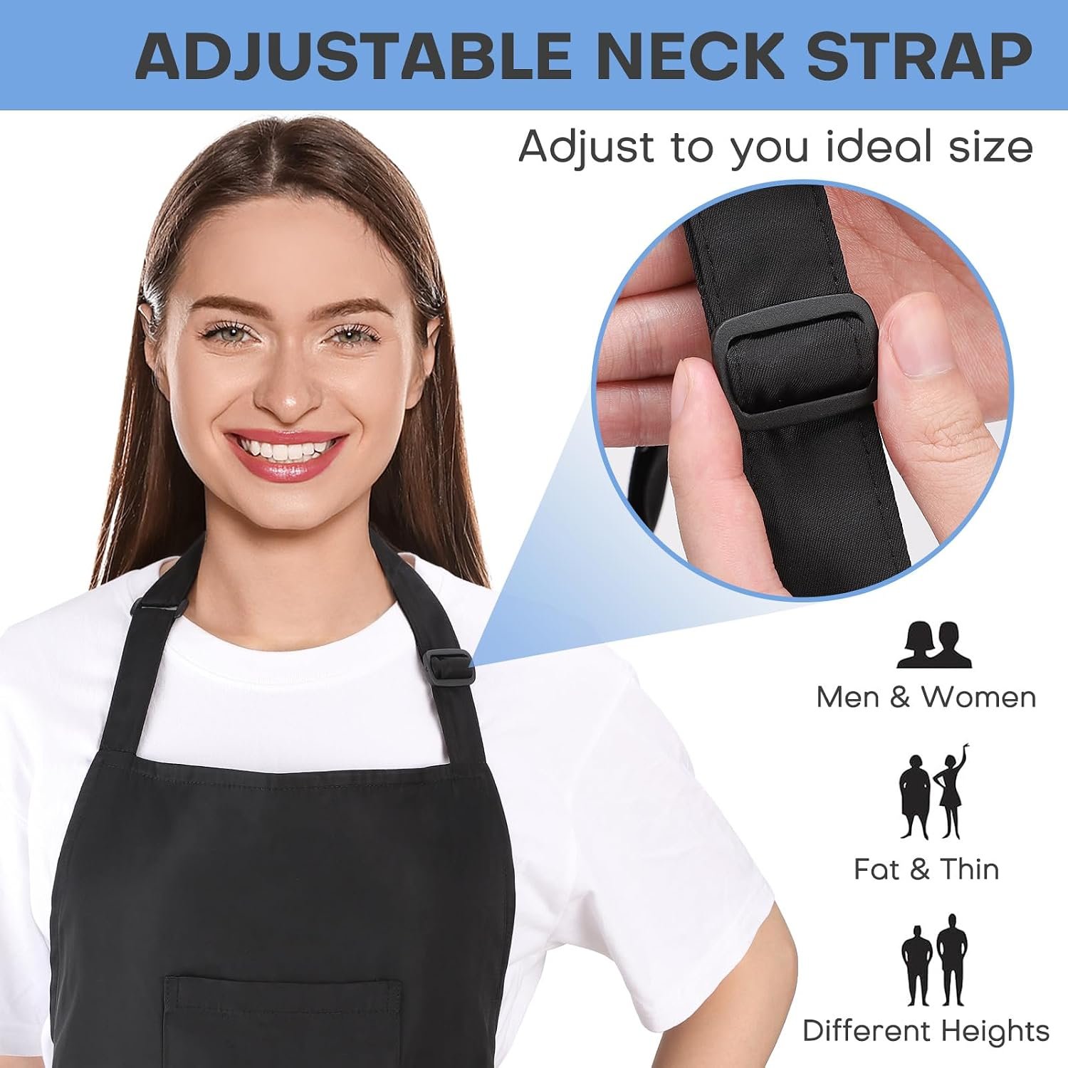 Noverlife Hair Stylist Apron with 4 Pockets, Hair Resistant 34 Inch Long Hairdresser Aprons w/Adjustable Strap for Salon - Image 3
