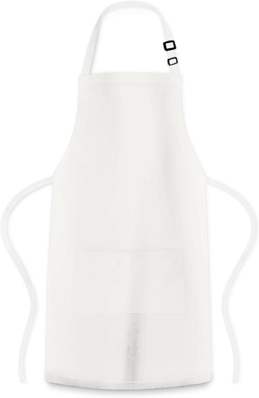 Adjustable Bib Apron 100% Polyester Kitchen Aprons Waterdrop Resistant Aprons with Adjustable Strap, Pockets & Long Ties - Image 3