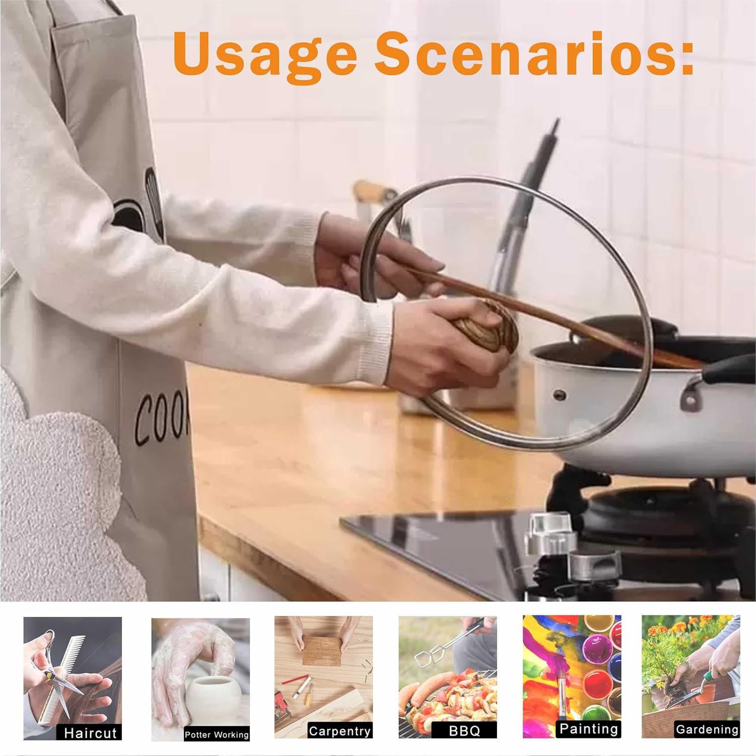 2 Pack Kitchen Apron for Women & Men, Waterproof Cooking Aprons with 2 Pockets, Adjustable Bib Aprons for Cooking, Baking, BBQ, Household Cleaning - Image 7