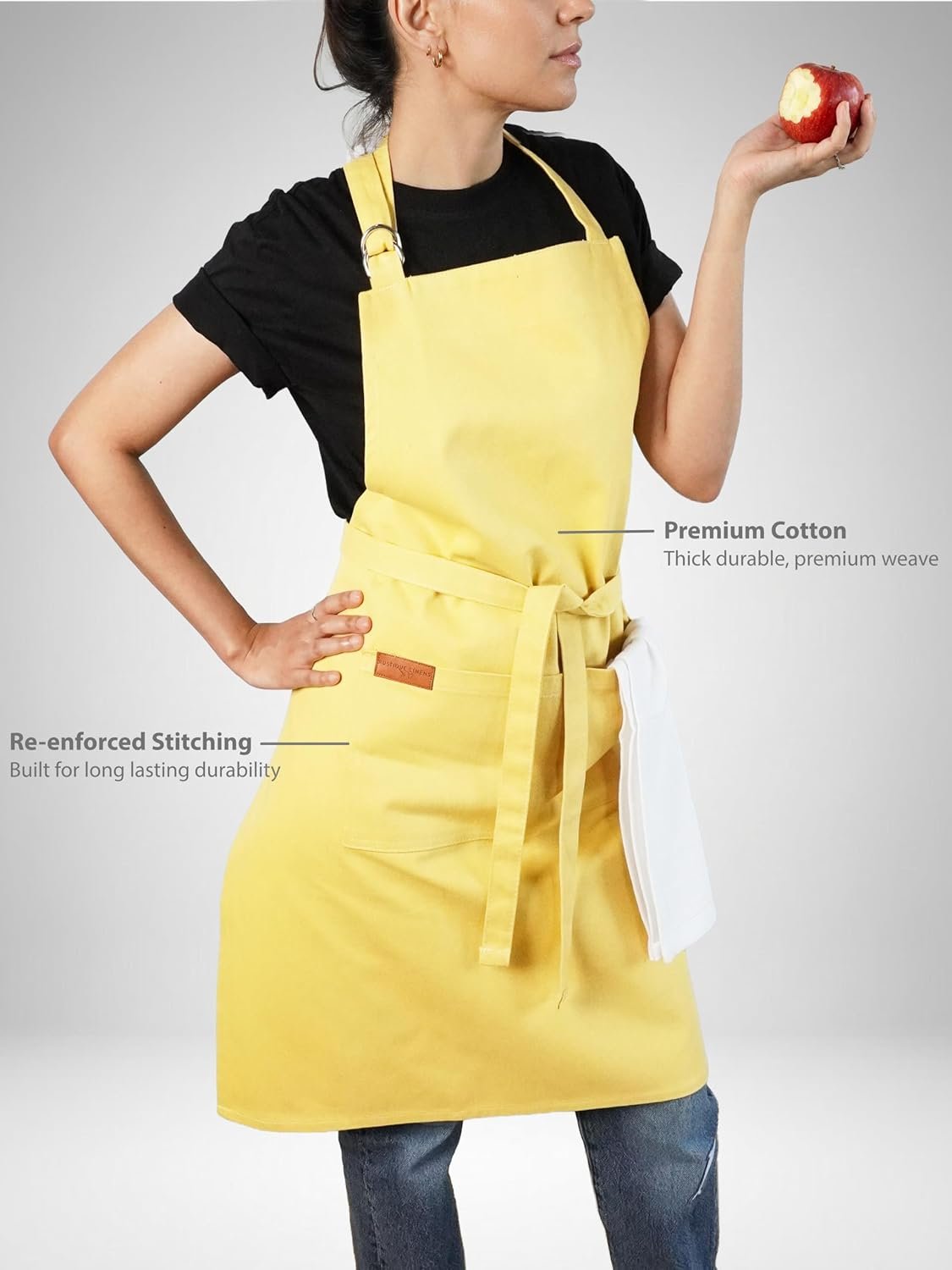 100% Cotton Kitchen Apron with 2 Pockets – Adjustable Chef Apron for Cooking Baking BBQ – Unisex Apron - Image 3