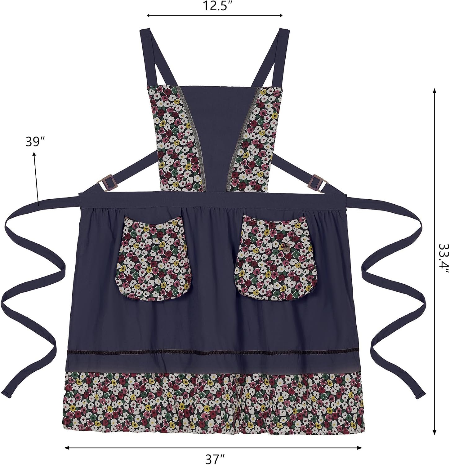 Pinknoke Kitchen Aprons for Women with Pockets Cute Vintage Chef Pinafore Apron for Gardening Cooking Baking Painting - Image 6