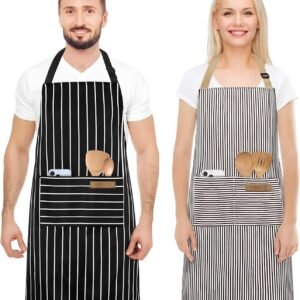 2 Pack Apron, Aprons for women with pockets, Cooking aprons for women, Kitchen aprons, Aprons for cooking