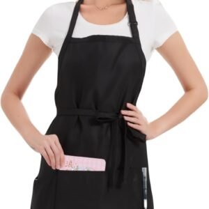 Adjustable Waterproof Aprons with 3 Pockets for Men Women, Server Apron for Kitchen Cooking Gardening Restaurant