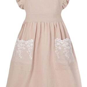 Aoomzoon Vintage Aprons for Women with Pockets Cute Lace Ruffle Adjustable Apron for Cooking Kitchen Baking Gardening