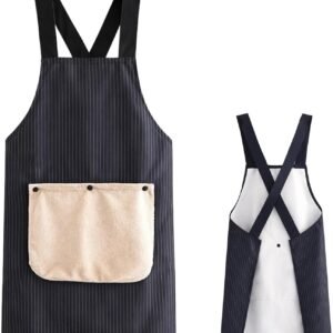 Apron with Pockets and Towel, Kitchen Apron for Cooking with Detachable Design, Black Apron for Men and Women, Multi-Purpose Apron for Home BBQ Baking and Grilling Sessions