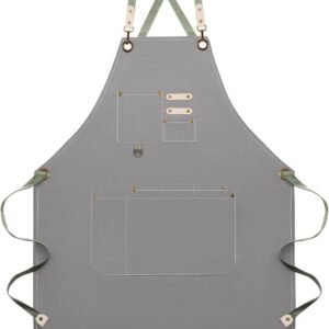 Dulabi Apron, Adjustable Chef Apron for Women and Men with Large Pockets, Cooking Kitchen Apron with Back Straps