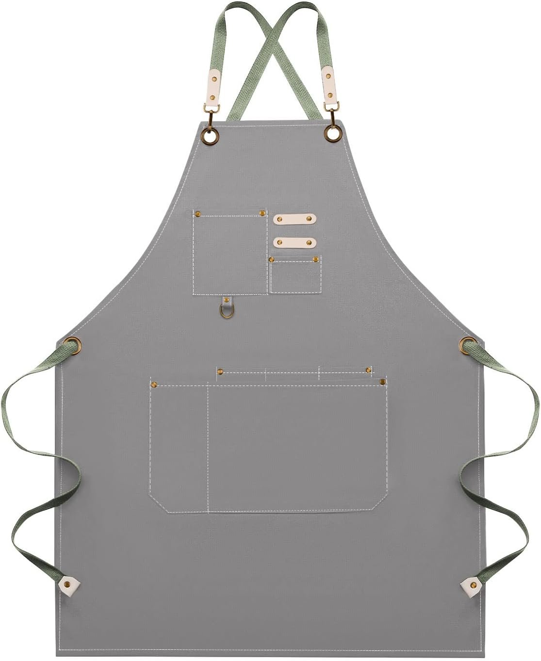 Dulabi Apron, Adjustable Chef Apron for Women and Men with Large Pockets, Cooking Kitchen Apron with Back Straps