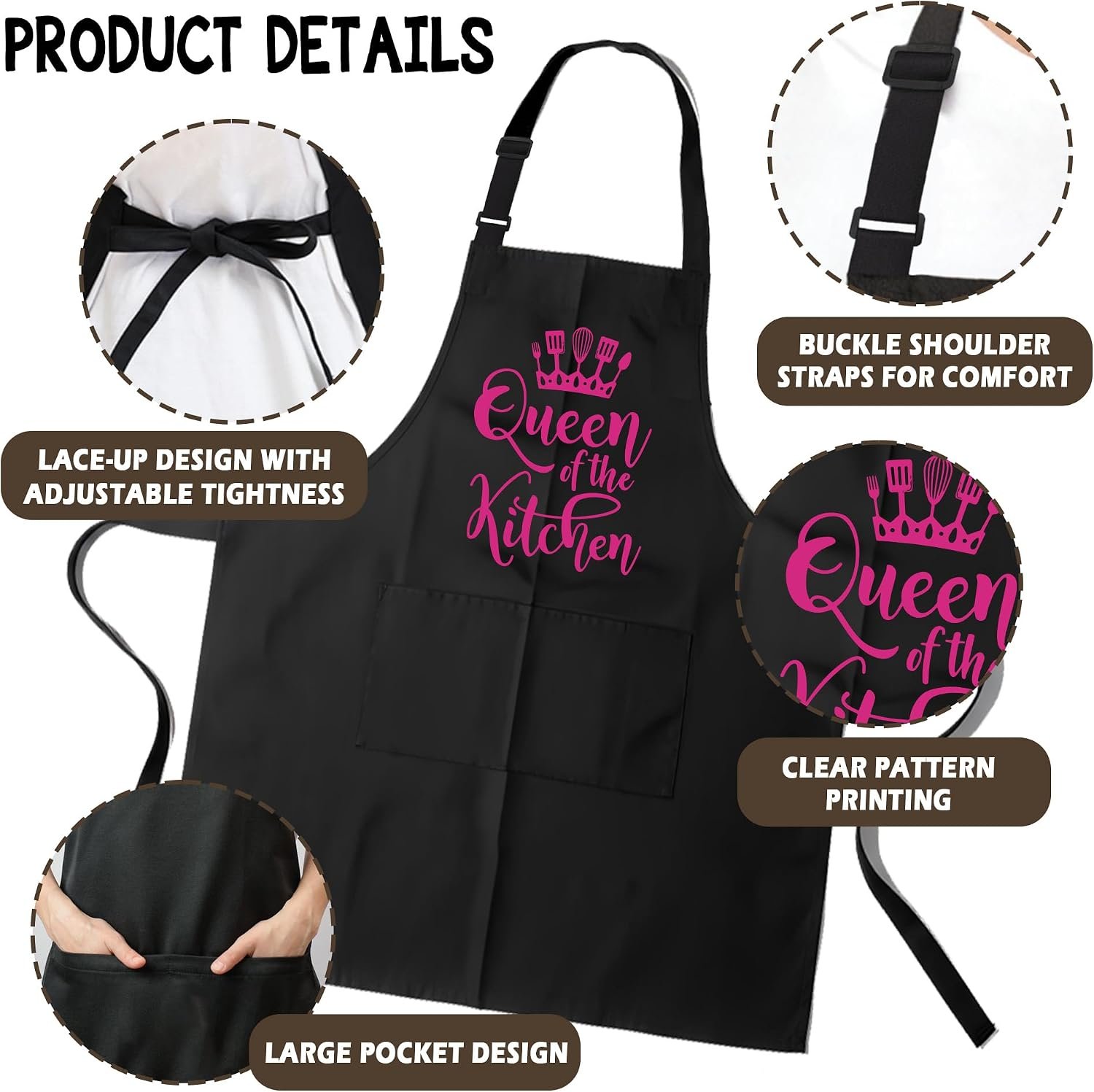 Funny Aprons for Women - Baking Gift for Women, Mothers Day Christmas Birthday Gifts, Perfect for Cooking, Bartending - Image 2