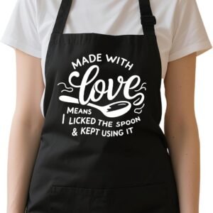 Funny Aprons for Women with 2 Pockets, Water and Oil Resistant Apron for Cooking Baking, Chef Gifts for Wife Mom