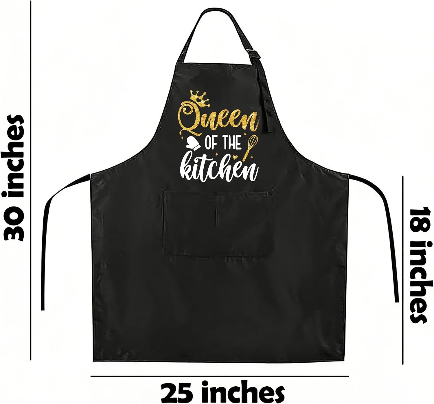 Funny Black Apron with Pockets for Man,Dad,Husband,Father in Law,Chef Daddy Women Grilling Apron BBQ Cooking Gifts - Image 2