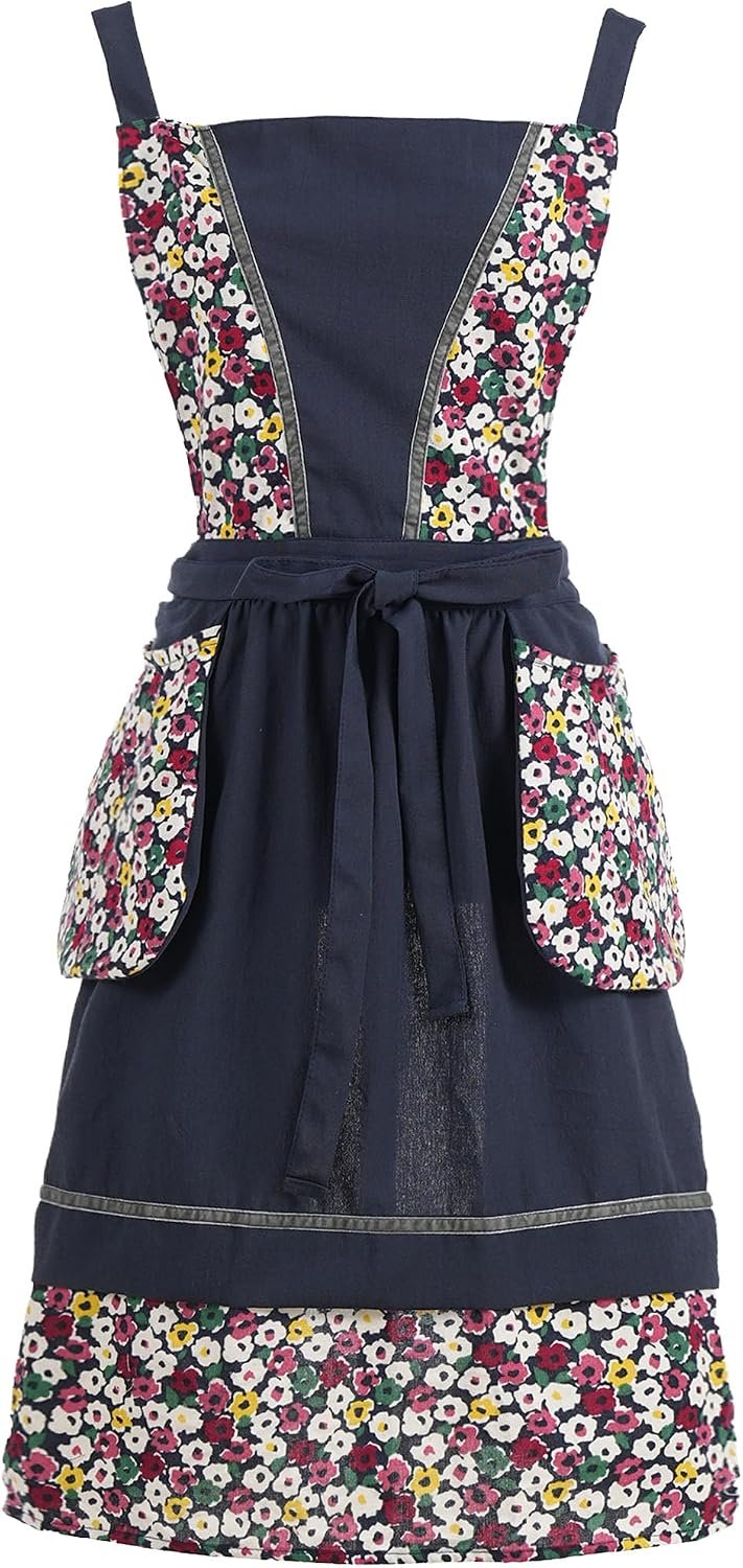 Pinknoke Kitchen Aprons for Women with Pockets Cute Vintage Chef Pinafore Apron for Gardening Cooking Baking Painting