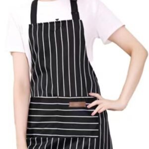 RUIBOLU Adjustable Bib Apron with 2 Pockets Cooking Kitchen Cotton Aprons for Women Men Chef Restaurant BBQ Painting
