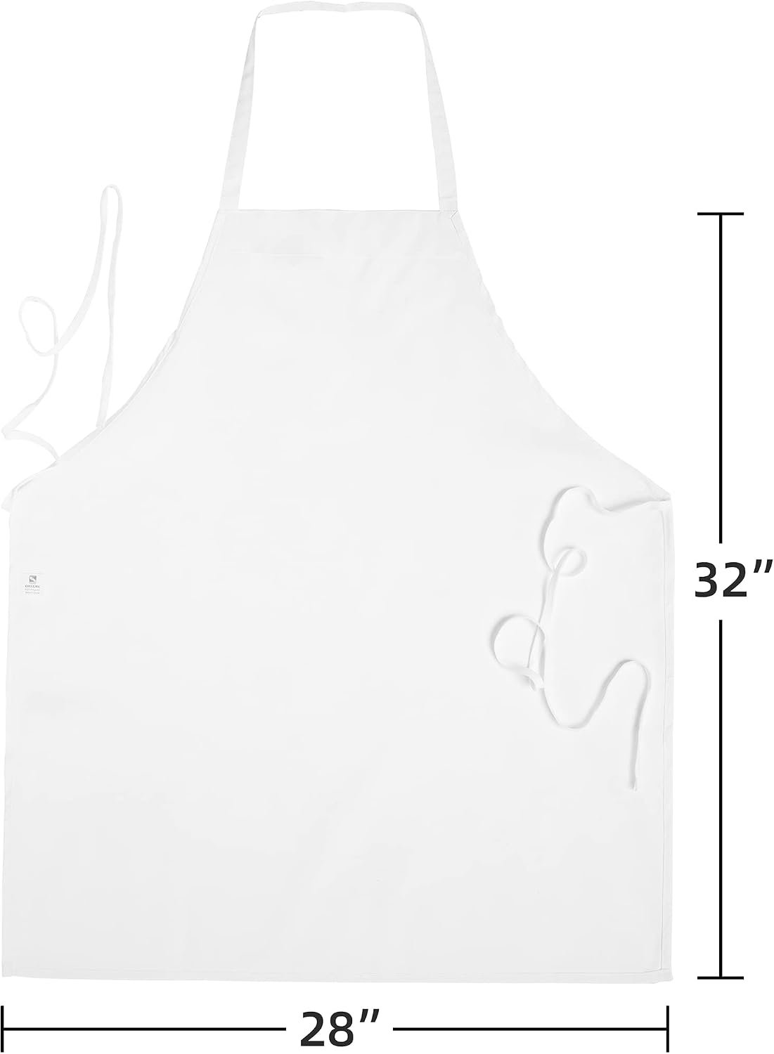 White Kitchen Aprons unisex Bib Apron with extra long ties for Cooking in Kitchen & Grill,painting,crafting - Image 2