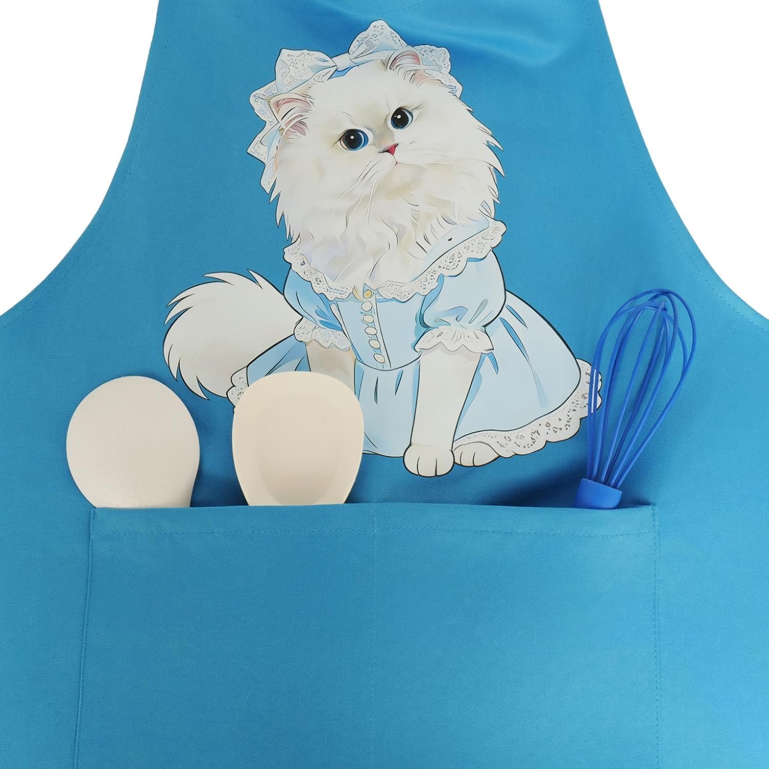 Unisex Cat Chef Apron, Adjustable Strap with Two Pockets - Image 10