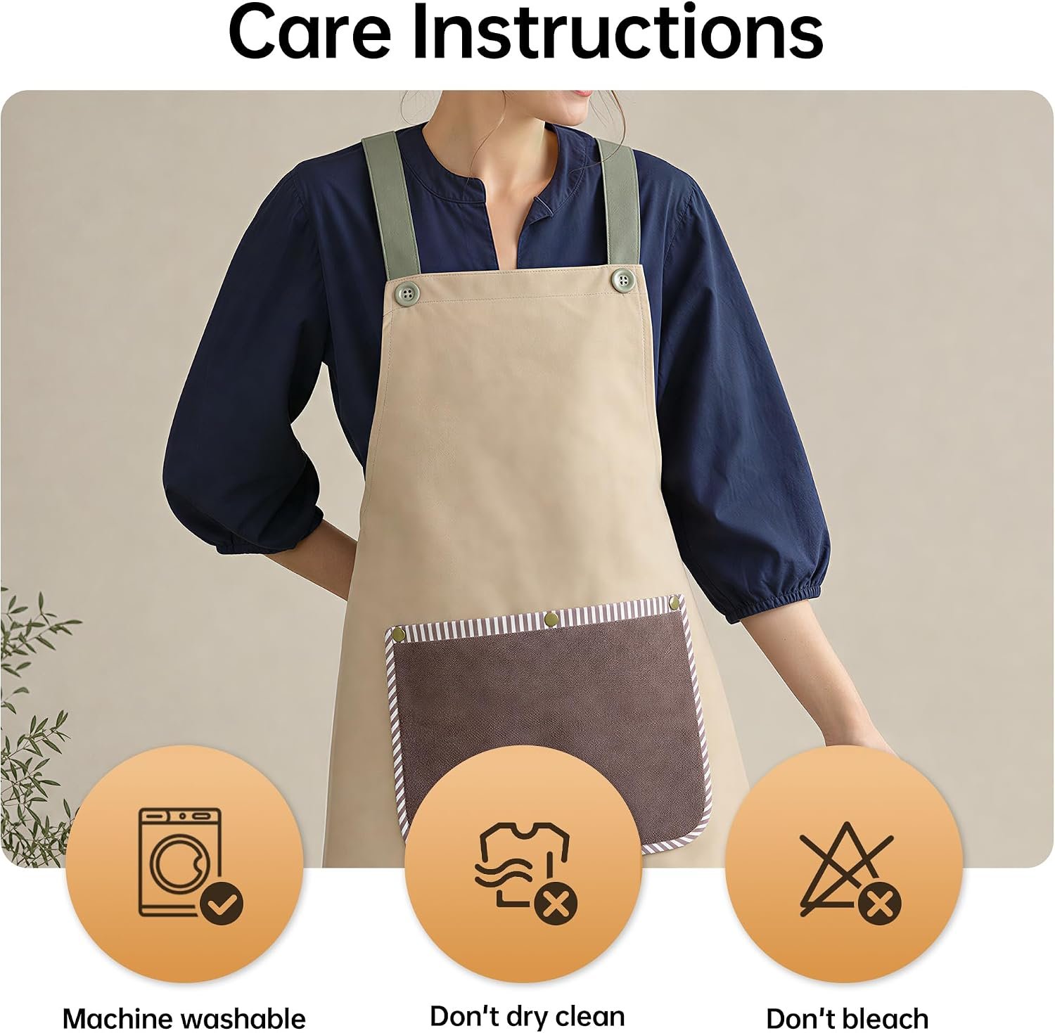 JOYMOOP Apron with Pockets, Detachable Towel, Kitchen Cooking for Women Men - Image 9