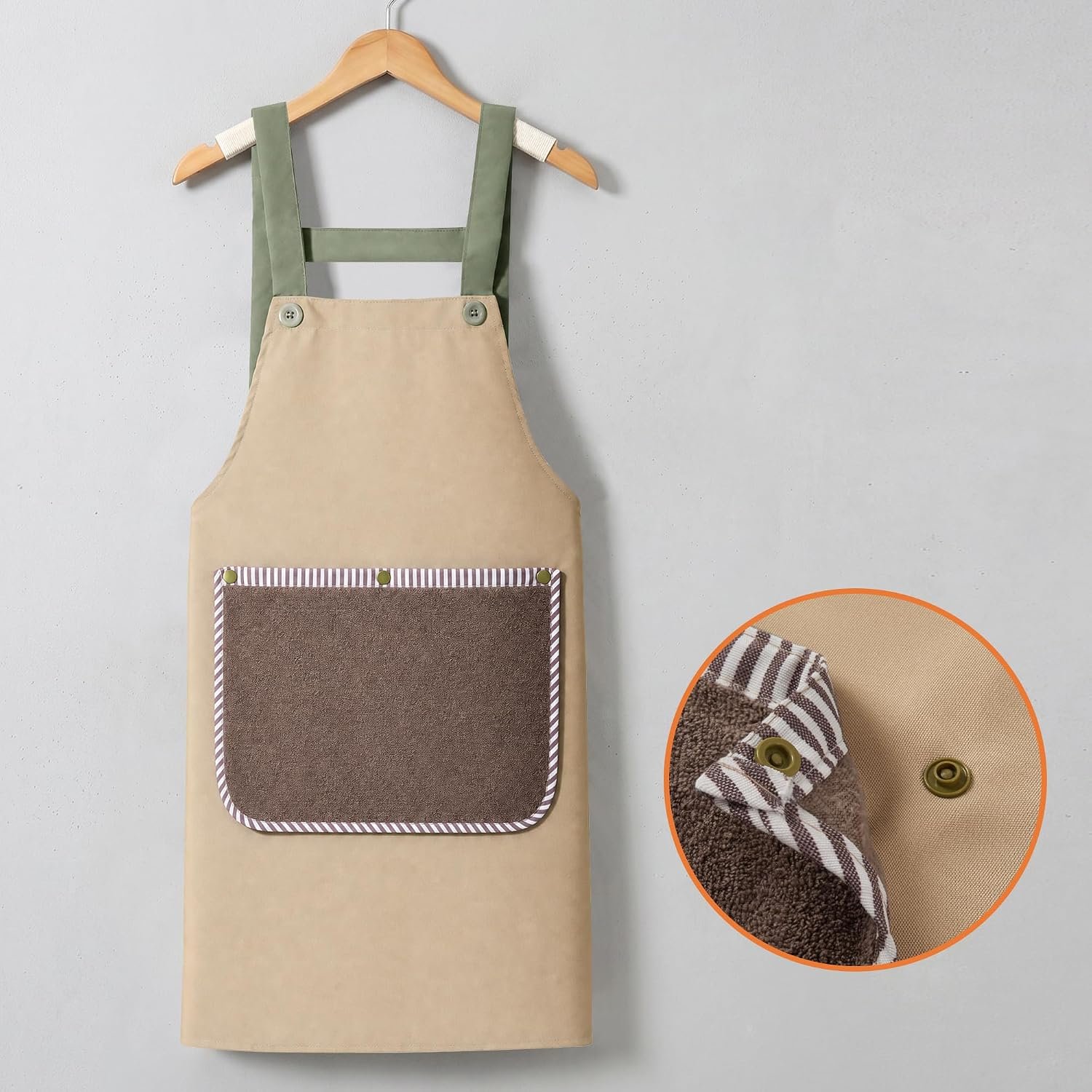 JOYMOOP Apron with Pockets, Detachable Towel, Kitchen Cooking for Women Men - Image 10