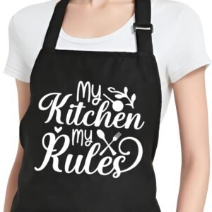 Funny Cooking Aprons for Women with Pockets, Kitchen Chef Aprons for Bakers, Birthday Gifts for Mom Wife Friends