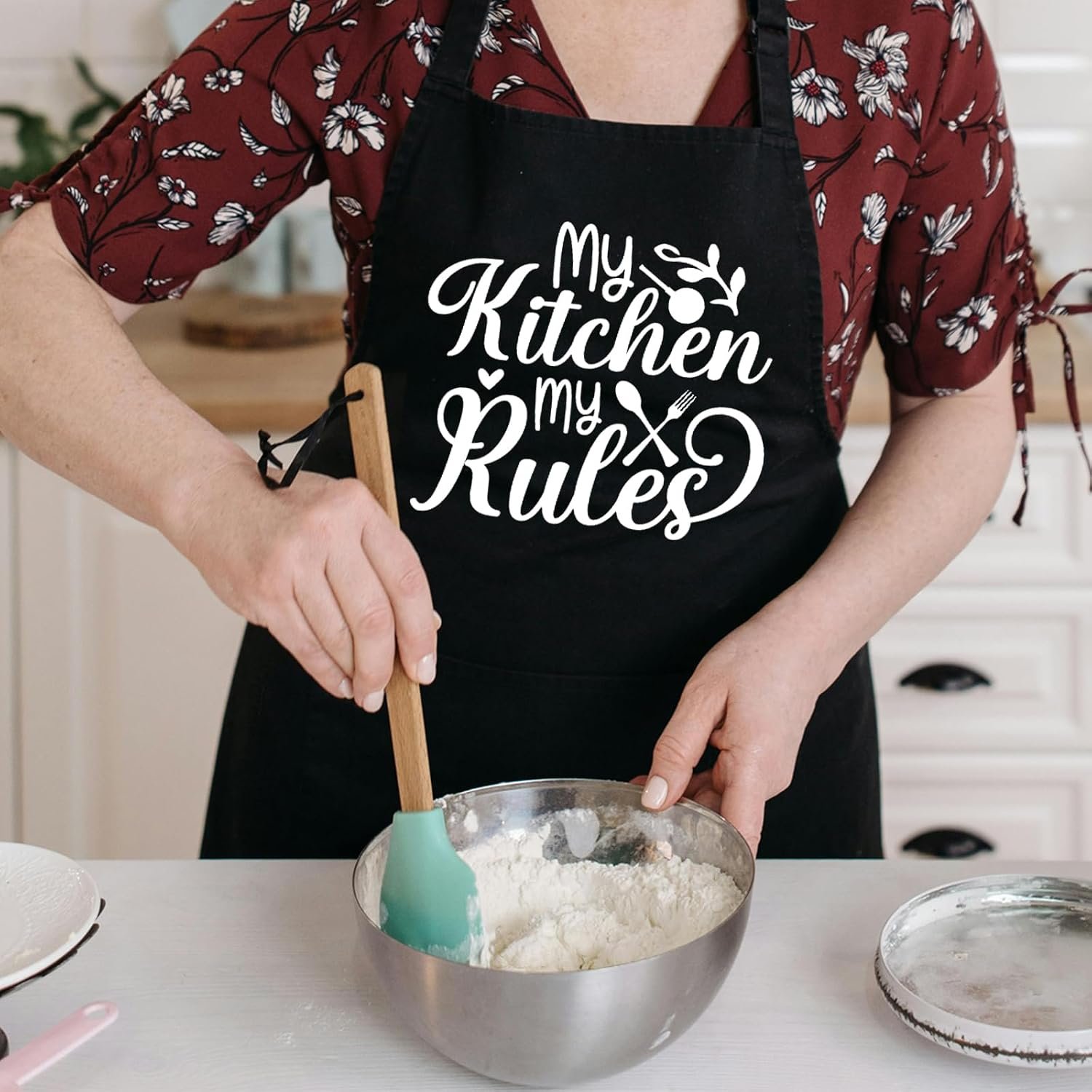 Funny Cooking Aprons for Women with Pockets, Kitchen Chef Aprons for Bakers, Birthday Gifts for Mom Wife Friends - Image 2