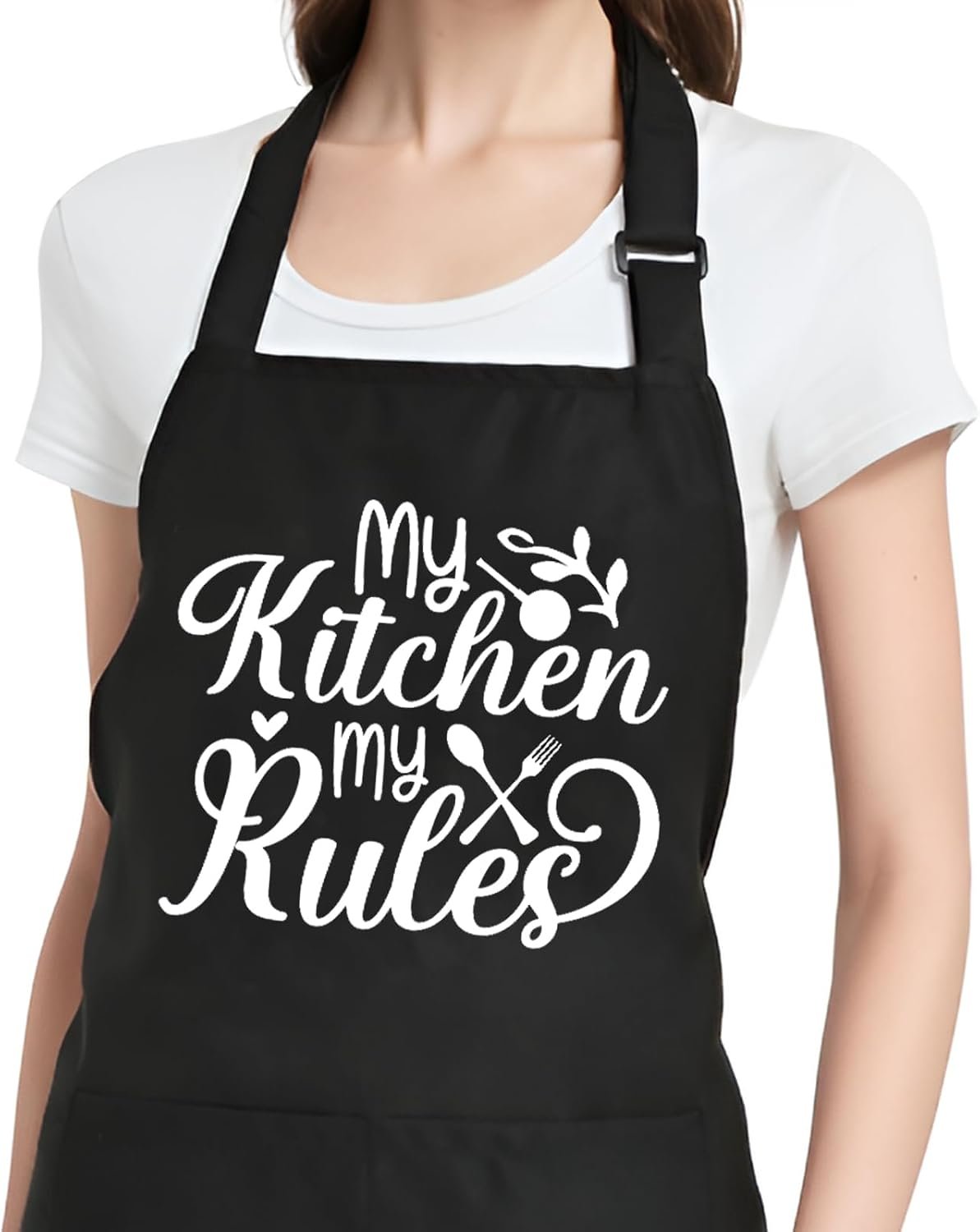 Funny Cooking Aprons for Women with Pockets, Kitchen Chef Aprons for Bakers, Birthday Gifts for Mom Wife Friends