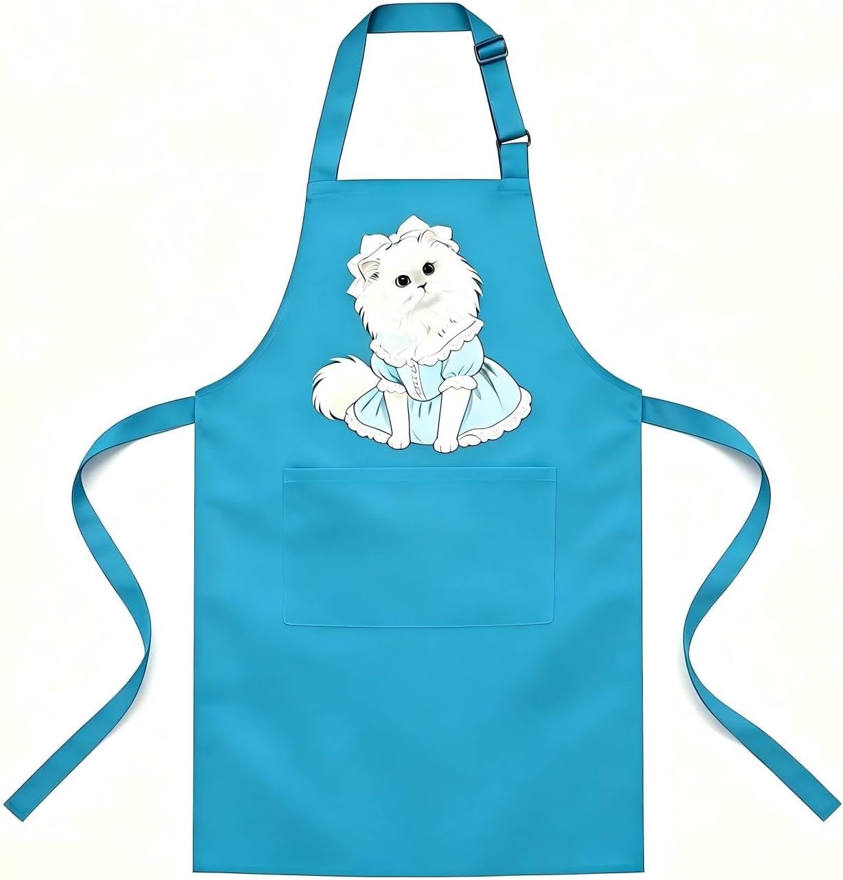 Unisex Cat Chef Apron, Adjustable Strap with Two Pockets