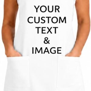 Custom Aprons for Women with Pockets & Men Personalized Chef Cooking Apron