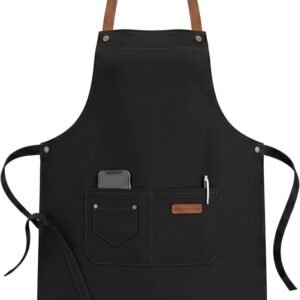 Kitchen Apron Waterproof with Pockets, Oil Proof Adjustable