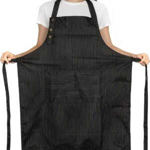 Kitchen Aprons with Large Pockets Cooking Chef Bib Apron for Men Women