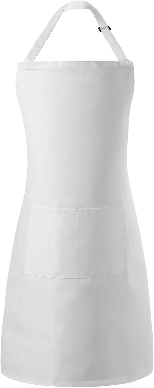Tosewever Chef Apron Hat Set for Women and Men, Adjustable Bib Apron with 2 Pockets Costume Apron for Father Kitchen Cooking - Image 3