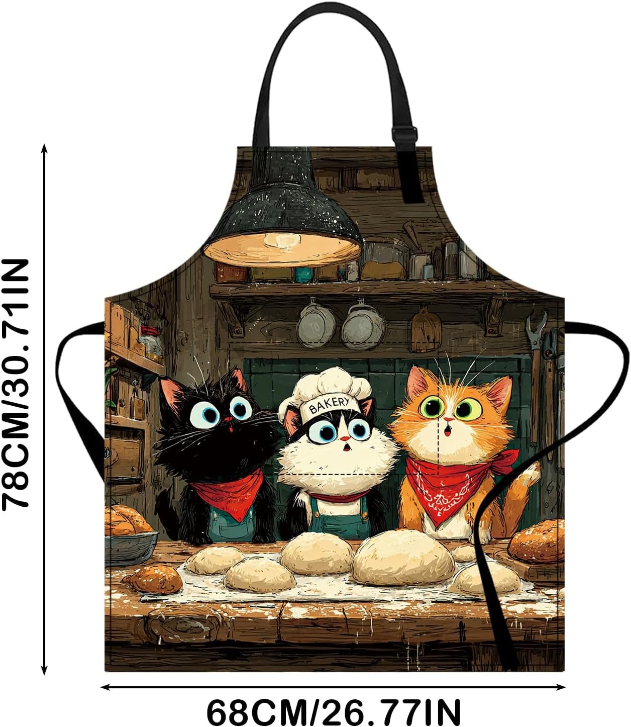 Nuxovilar Cute Cooking Kitchen Apron,26.77 * 30.7 Inches, Essential for Kitchen Cooking, Baking, Festive Gatherings - Image 6