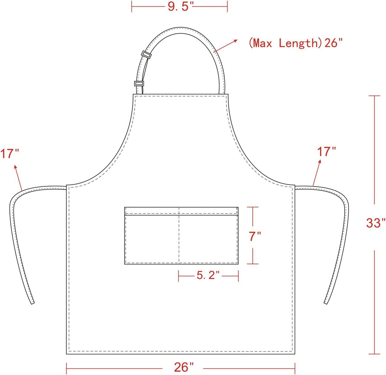 yotache Chef Apron and Hat Set, White, 1 Set (33" L x 26" W) - Image 6