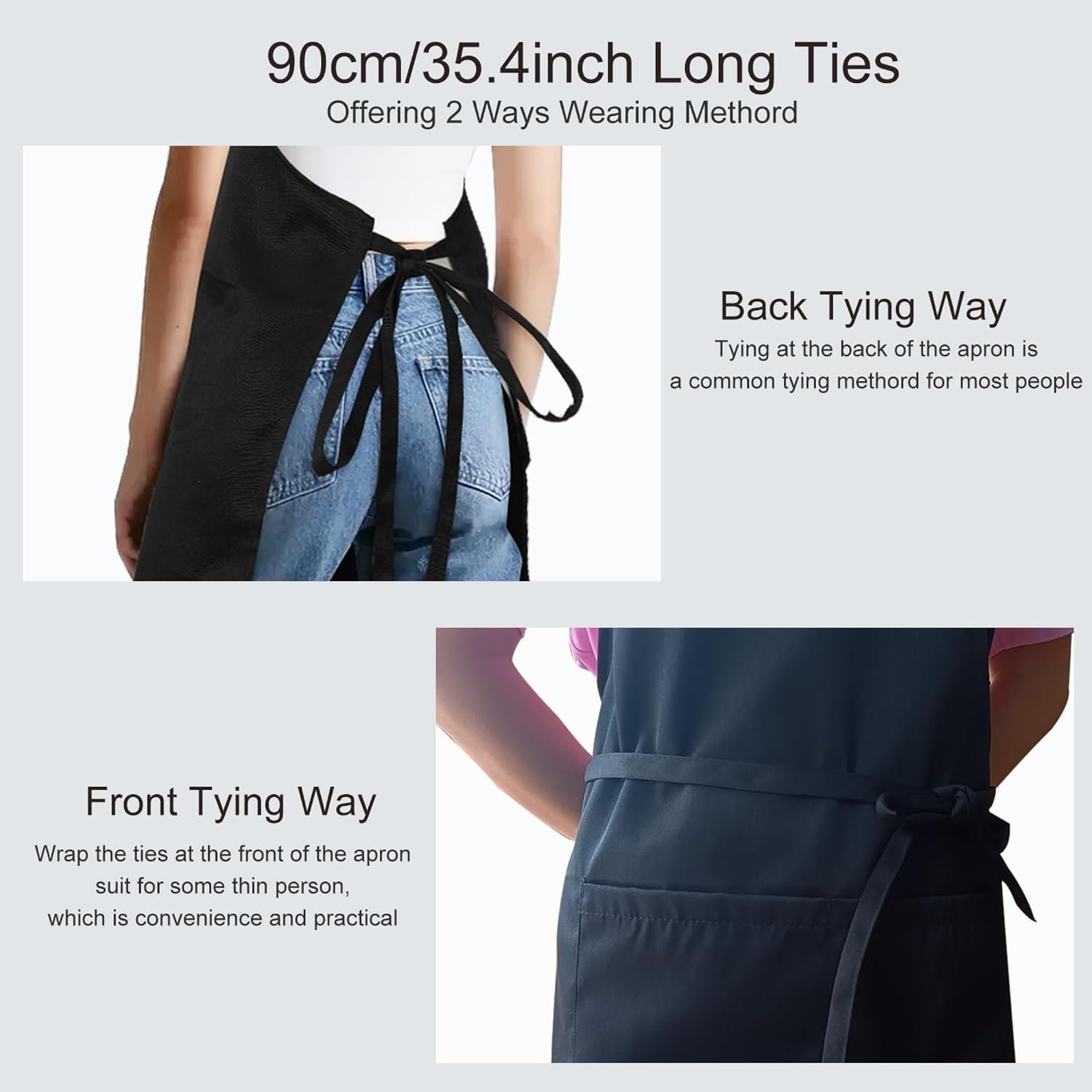 Kitchen Bib Chef Apron for Women Men with Pockets - Image 4